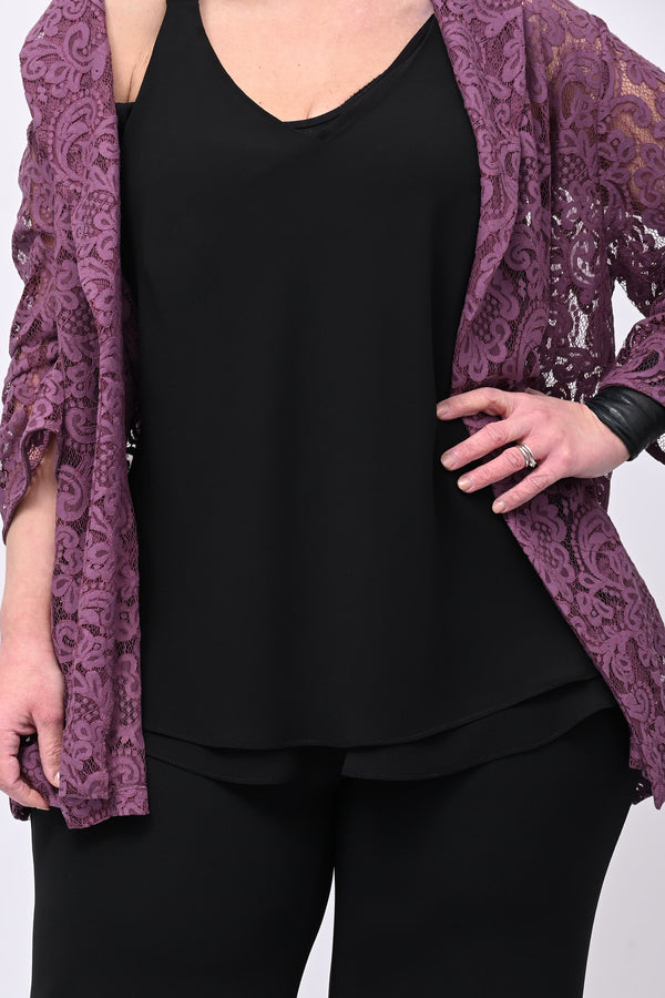 Top crepe balza - Nero