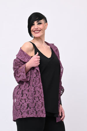 Top crepe balza - Nero