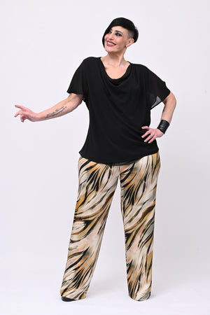 Blusa scollo cratere - Nero