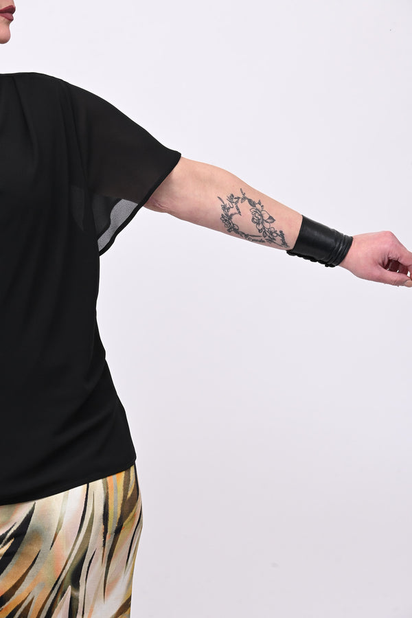 Blusa scollo cratere - Nero