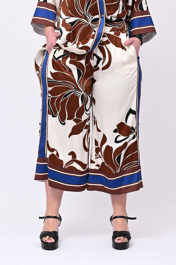 Gaucho stampa fiore - Brown