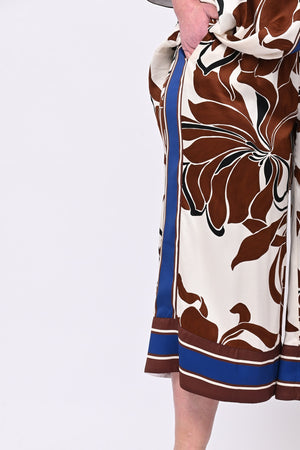 Gaucho stampa fiore - Brown