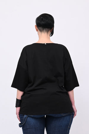 Maglia frangia - Nero