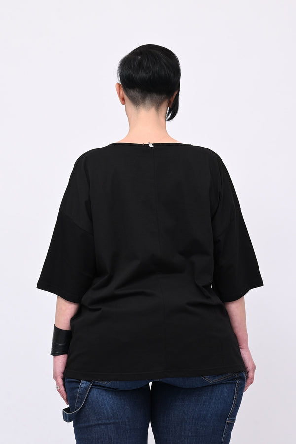 Maglia frangia - Nero