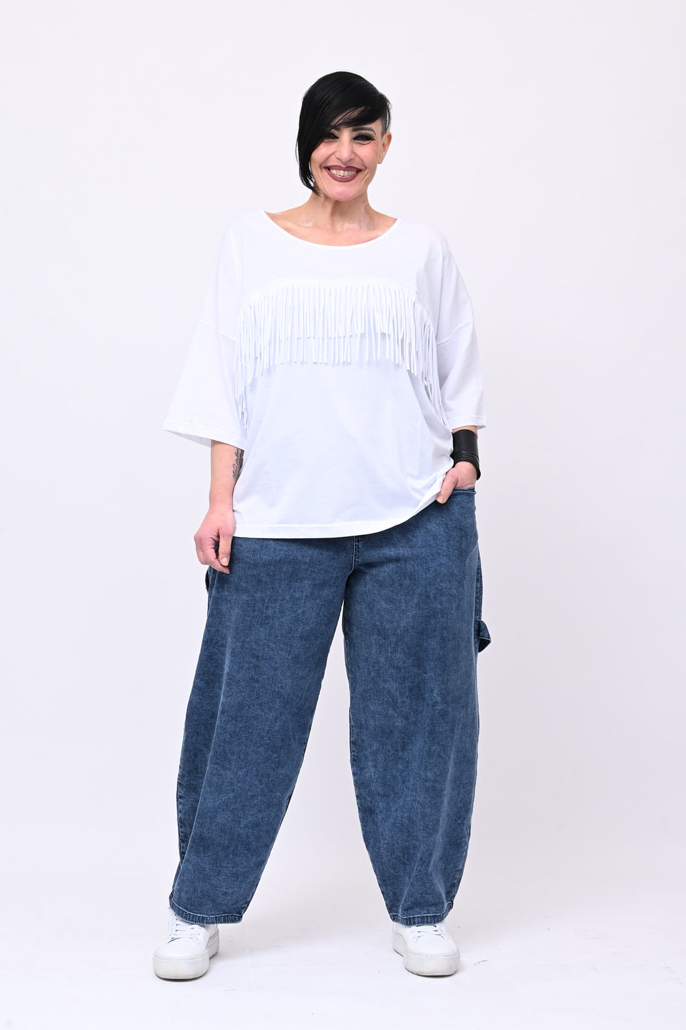 Maglia frangia - Bianco