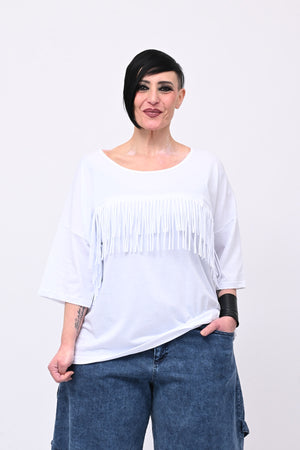 Maglia frangia - Bianco