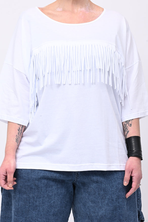 Maglia frangia - Bianco