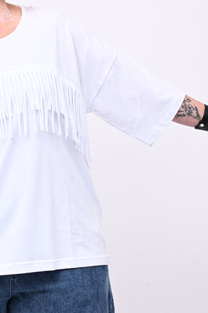 Maglia frangia - Bianco