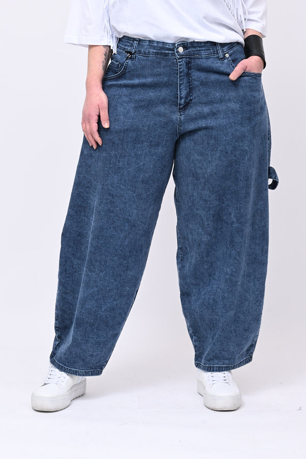 Jeans ballon lavoro - Blu maltinto