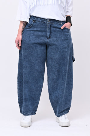 Jeans ballon lavoro - Blu maltinto