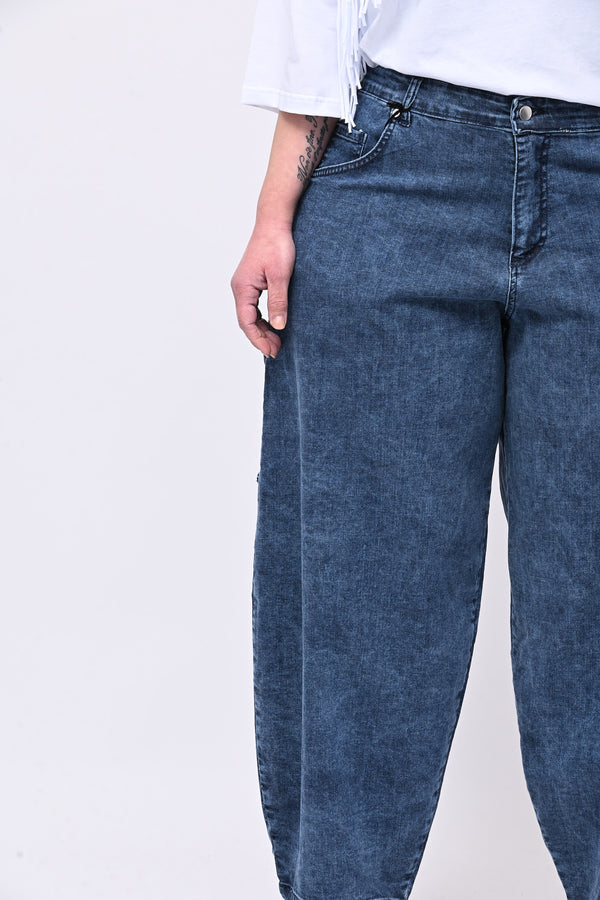 Jeans ballon lavoro - Blu maltinto