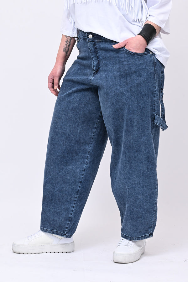 Jeans ballon lavoro - Blu maltinto