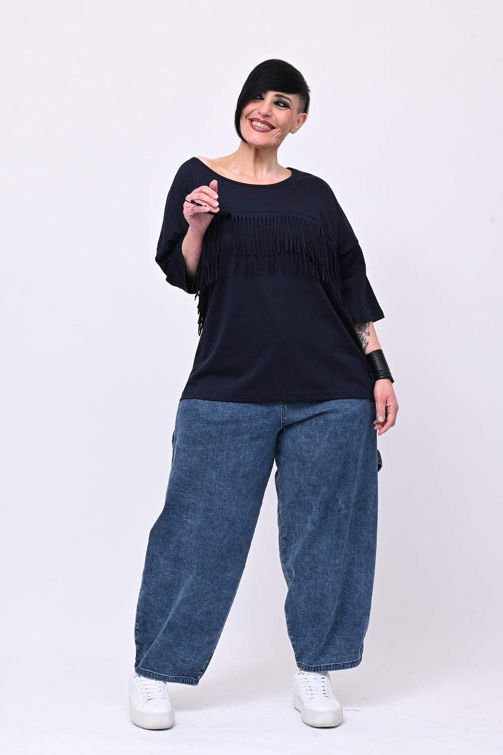 Maglia frangia - Blu notte