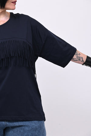 Maglia frangia - Blu notte