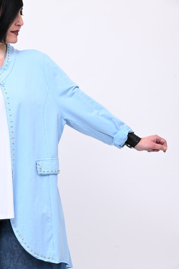 Giacca felpa bulloni - Cielo