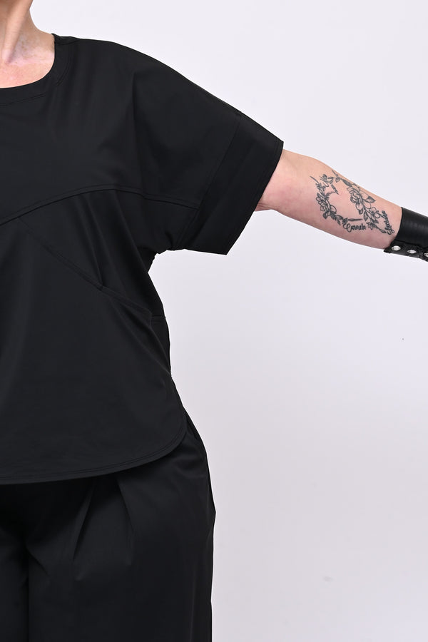 Maglia tecnica stondata - Nero