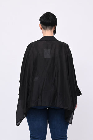 Camicia organza balze - Nero