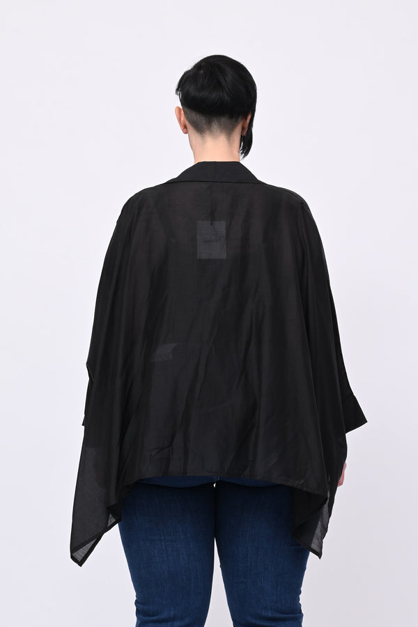 Camicia organza balze - Nero