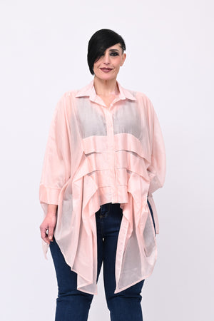 Camicia organza balze - Blush