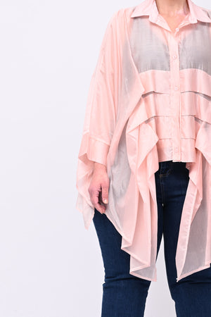 Camicia organza balze - Blush