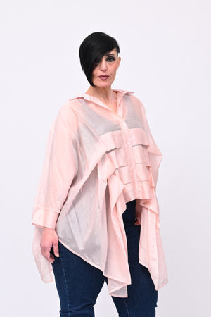 Camicia organza balze - Blush