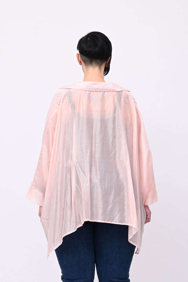 Camicia organza balze - Blush