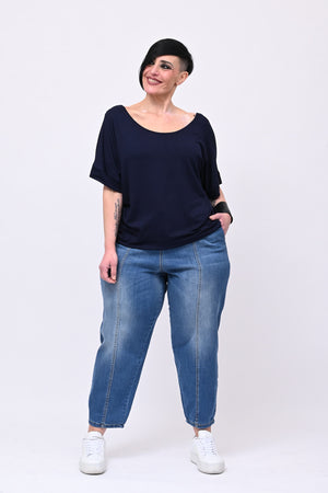 Maglia scollo schiena - Blu