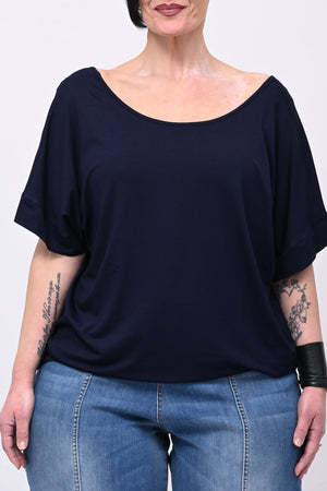 Maglia scollo schiena - Blu