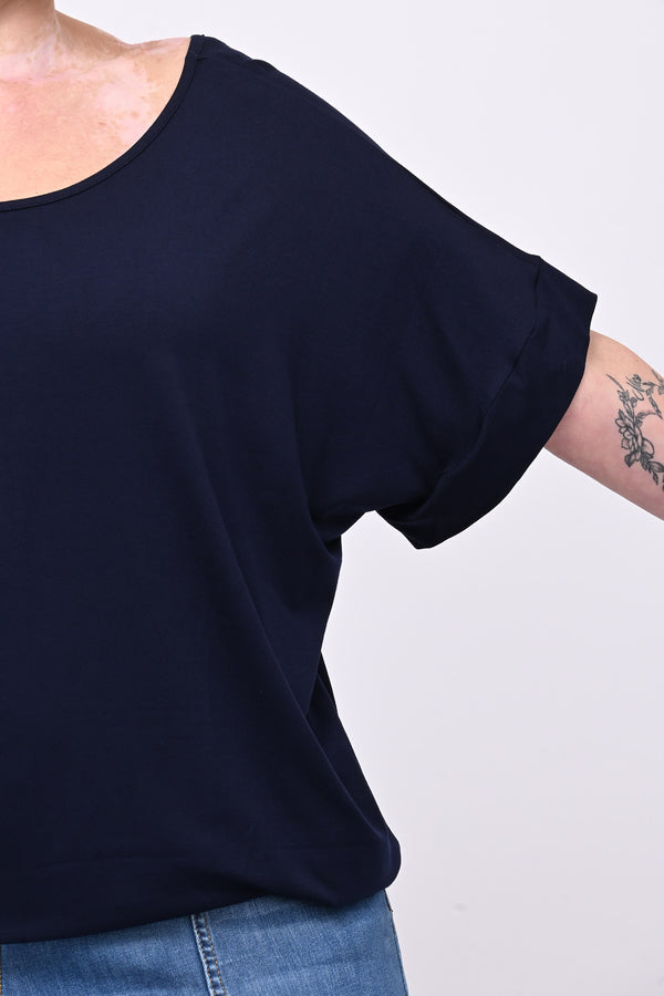 Maglia scollo schiena - Blu