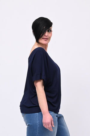 Maglia scollo schiena - Blu