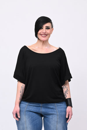 Maglia scollo schiena - Nero