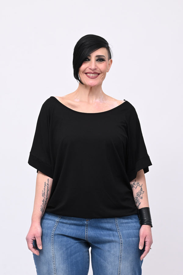 Maglia scollo schiena - Nero