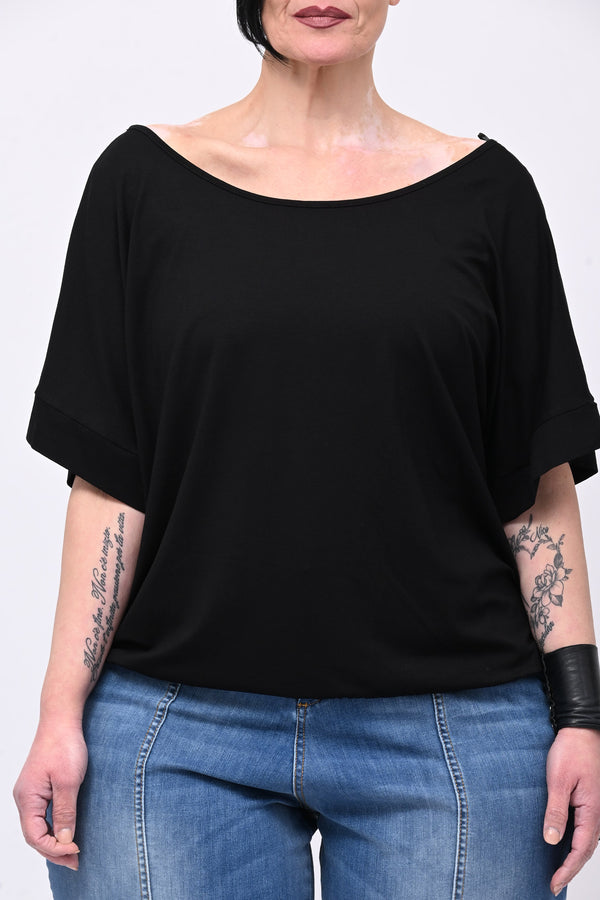 Maglia scollo schiena - Nero