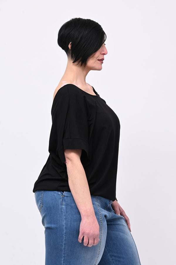 Maglia scollo schiena - Nero
