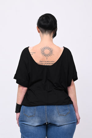 Maglia scollo schiena - Nero