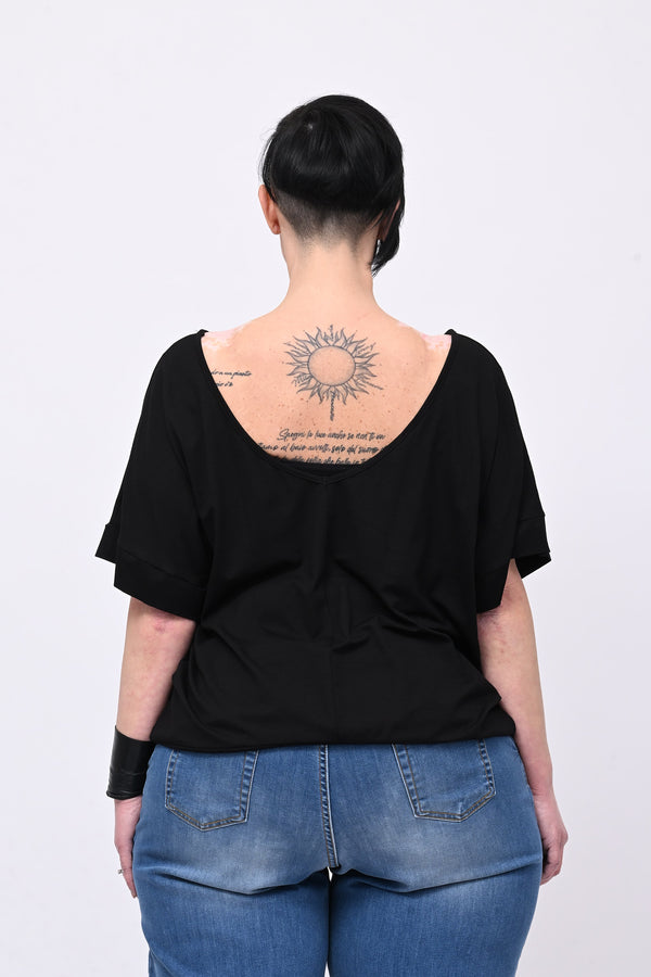 Maglia scollo schiena - Nero