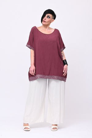 Blusa bordo paillettes - Amarena