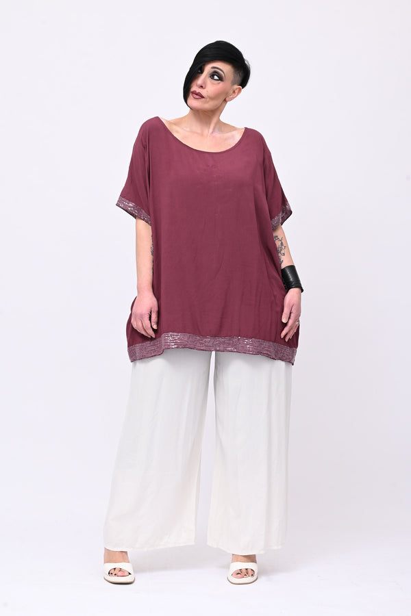 Blusa bordo paillettes - Amarena