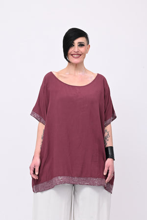 Blusa bordo paillettes - Amarena