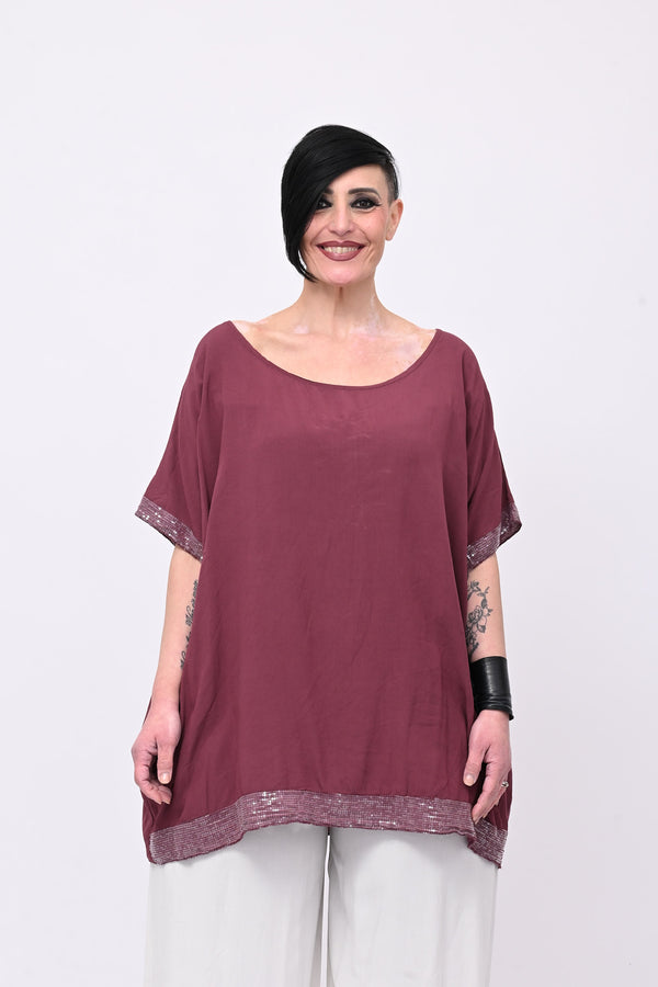 Blusa bordo paillettes - Amarena