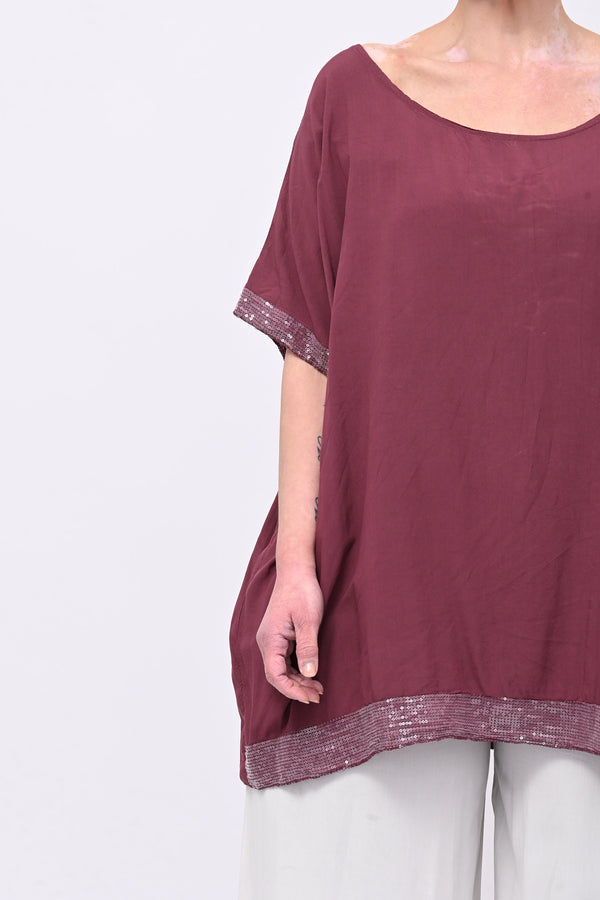Blusa bordo paillettes - Amarena