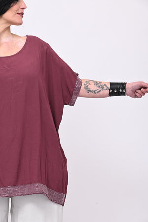 Blusa bordo paillettes - Amarena