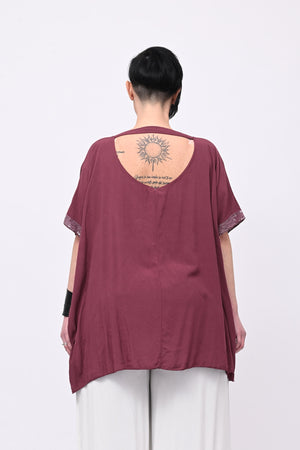 Blusa bordo paillettes - Amarena