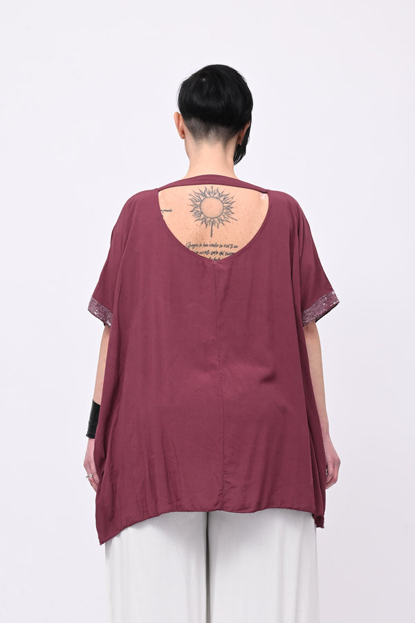 Blusa bordo paillettes - Amarena