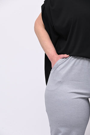 MILANO STITCH ELASTIC TROUSERS - MELANGE GREY