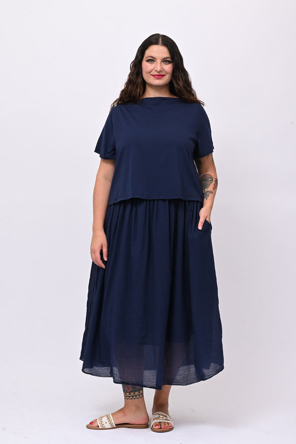 Abito t-shirt crop - Blu
