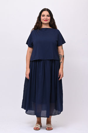Abito t-shirt crop - Blu