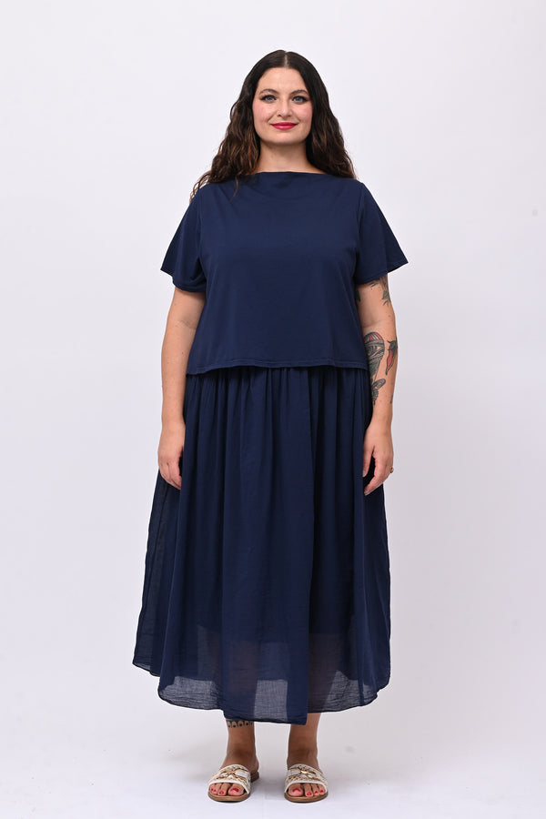 Abito t-shirt crop - Blu