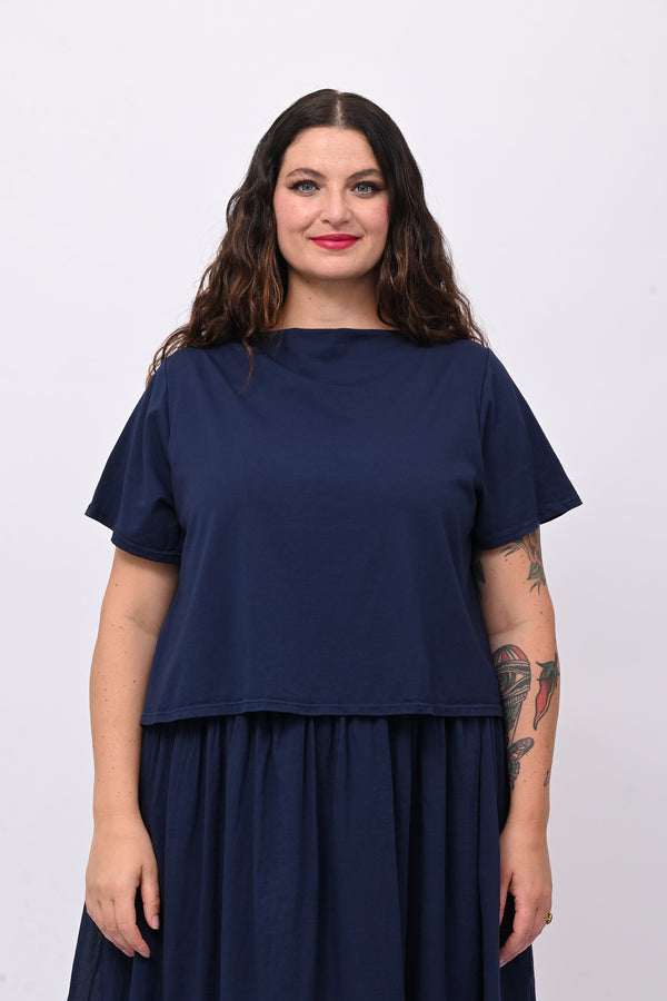 Abito t-shirt crop - Blu
