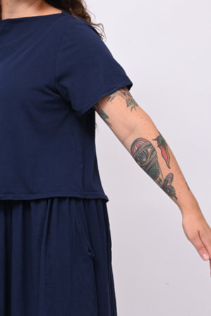Abito t-shirt crop - Blu